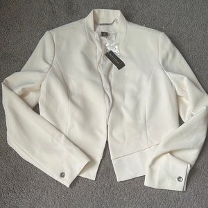 NWT WHBM Cropped Jacket in Cream Color